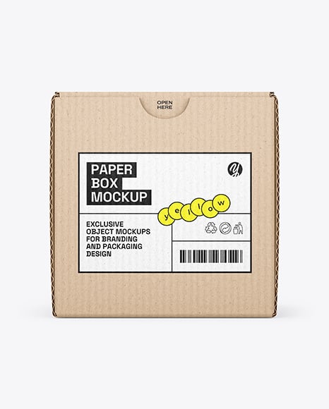 Kraft Paper Cardboard Box Mockup