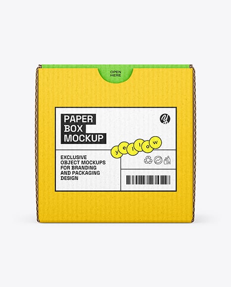 Kraft Paper Cardboard Box Mockup
