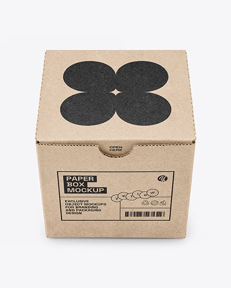 Kraft Paper Cardboard Box Mockup