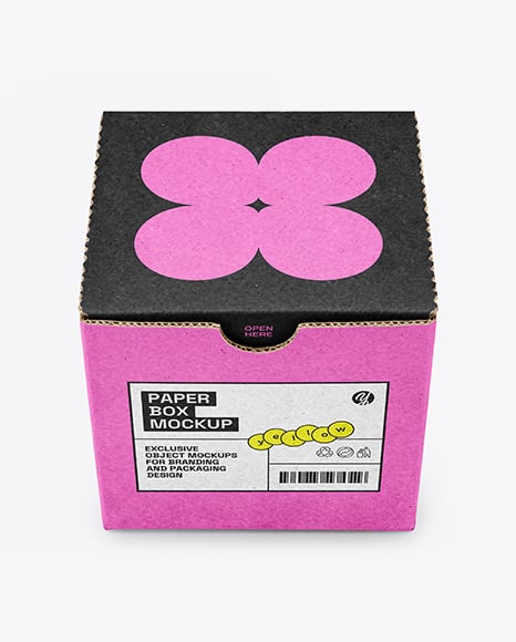 Kraft Paper Cardboard Box Mockup