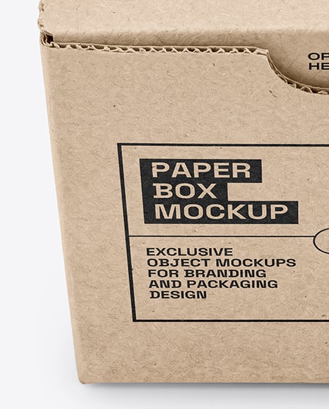 Kraft Paper Cardboard Box Mockup