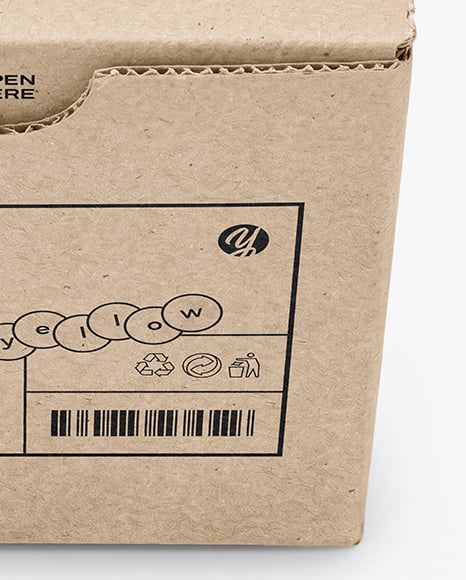 Kraft Paper Cardboard Box Mockup