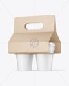 Kraft Paper Coffee Cups Carrier Mockup