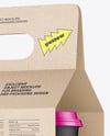 Kraft Paper Coffee Cups Carrier Mockup