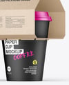 Kraft Paper Coffee Cups Carrier Mockup