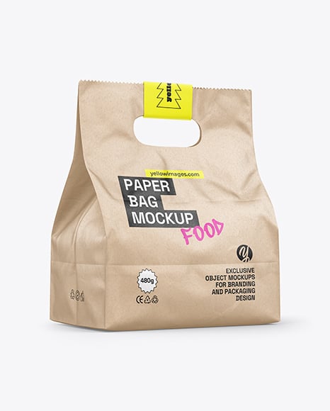 Kraft Paper Food Bag Mockup - PSD Mockups