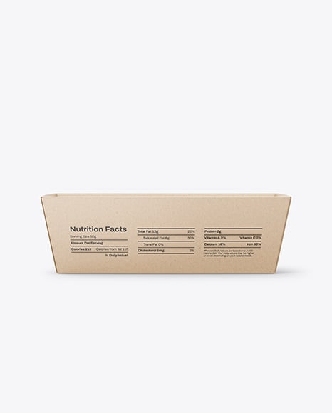 Kraft Paper Food Box with Clear Plastic Lid in Sleeve Mockup