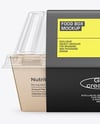 Kraft Paper Food Box with Clear Plastic Lid in Sleeve Mockup