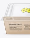 Kraft Paper Food Box with Clear Plastic Lid in Sleeve Mockup