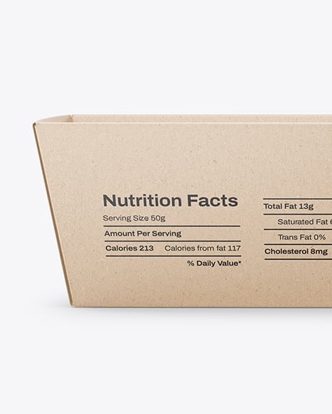 Kraft Paper Food Box with Clear Plastic Lid in Sleeve Mockup