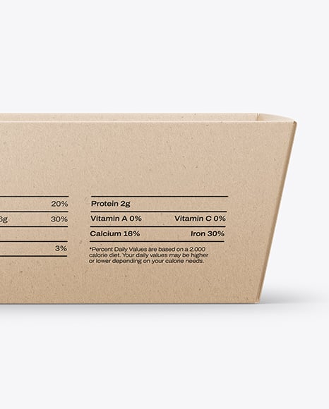 Kraft Paper Food Box with Clear Plastic Lid in Sleeve Mockup