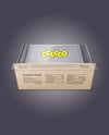 Kraft Paper Food Box with Clear Plastic Lid in Sleeve Mockup