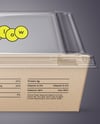 Kraft Paper Food Box with Clear Plastic Lid in Sleeve Mockup