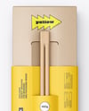 Kraft Paper Sushi Box in Sleeve with Chopsticks Mockup