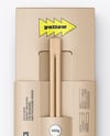 Kraft Paper Sushi Box in Sleeve with Chopsticks Mockup