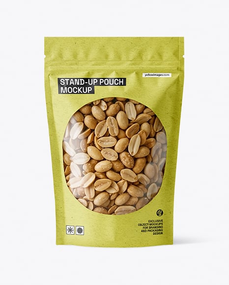Kraft Stand-up Pouch with Salted Peanut Mockup - Branding mockup