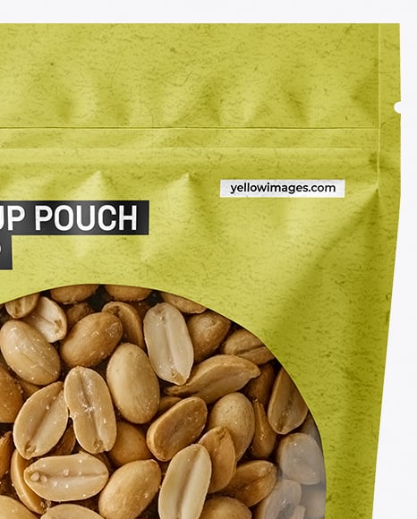 Kraft Stand-up Pouch with Salted Peanut Mockup