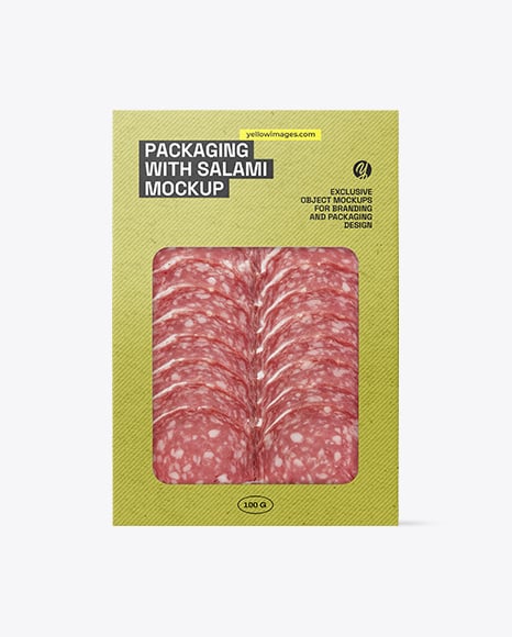 Ktaft Packaging W Sliced Salami ​Mockup