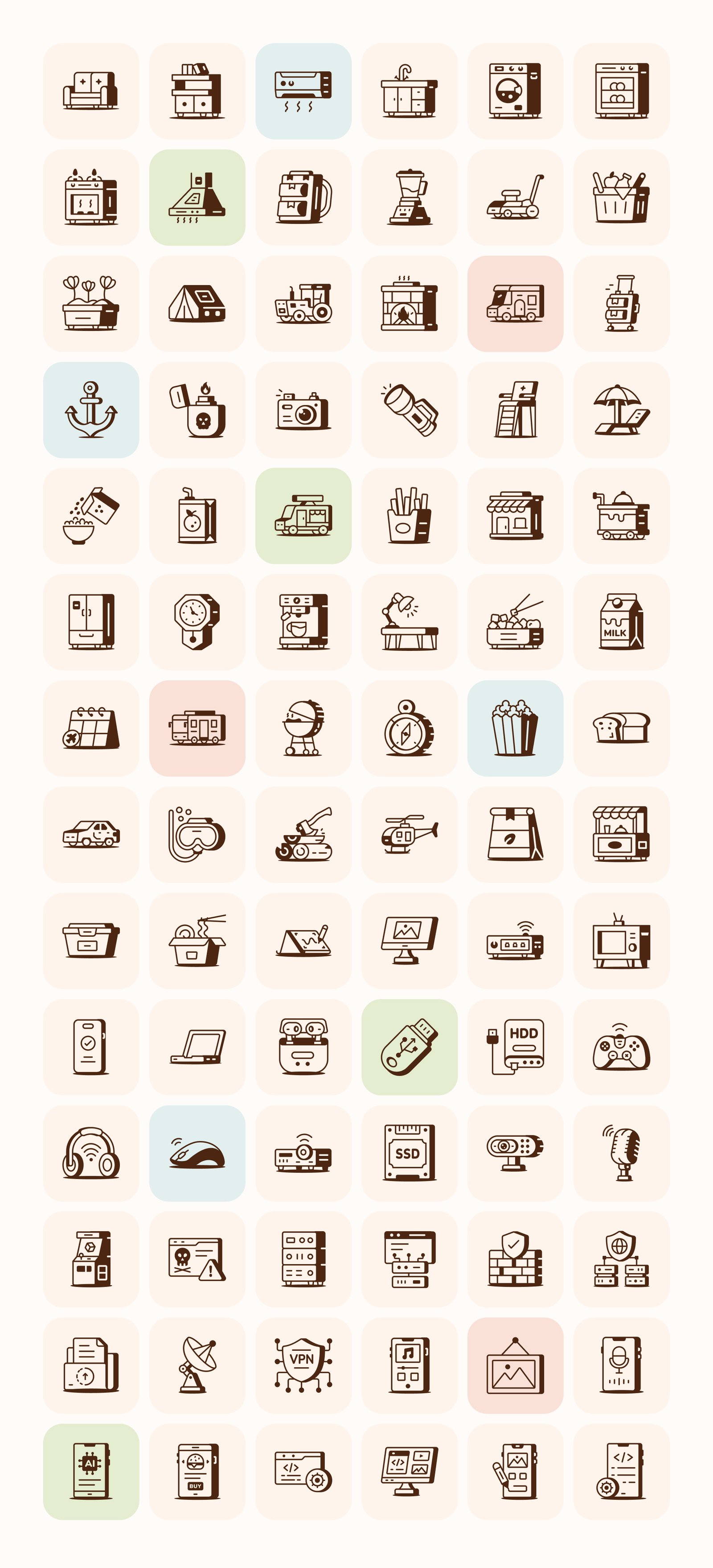 Lifestyle and Tech Icons