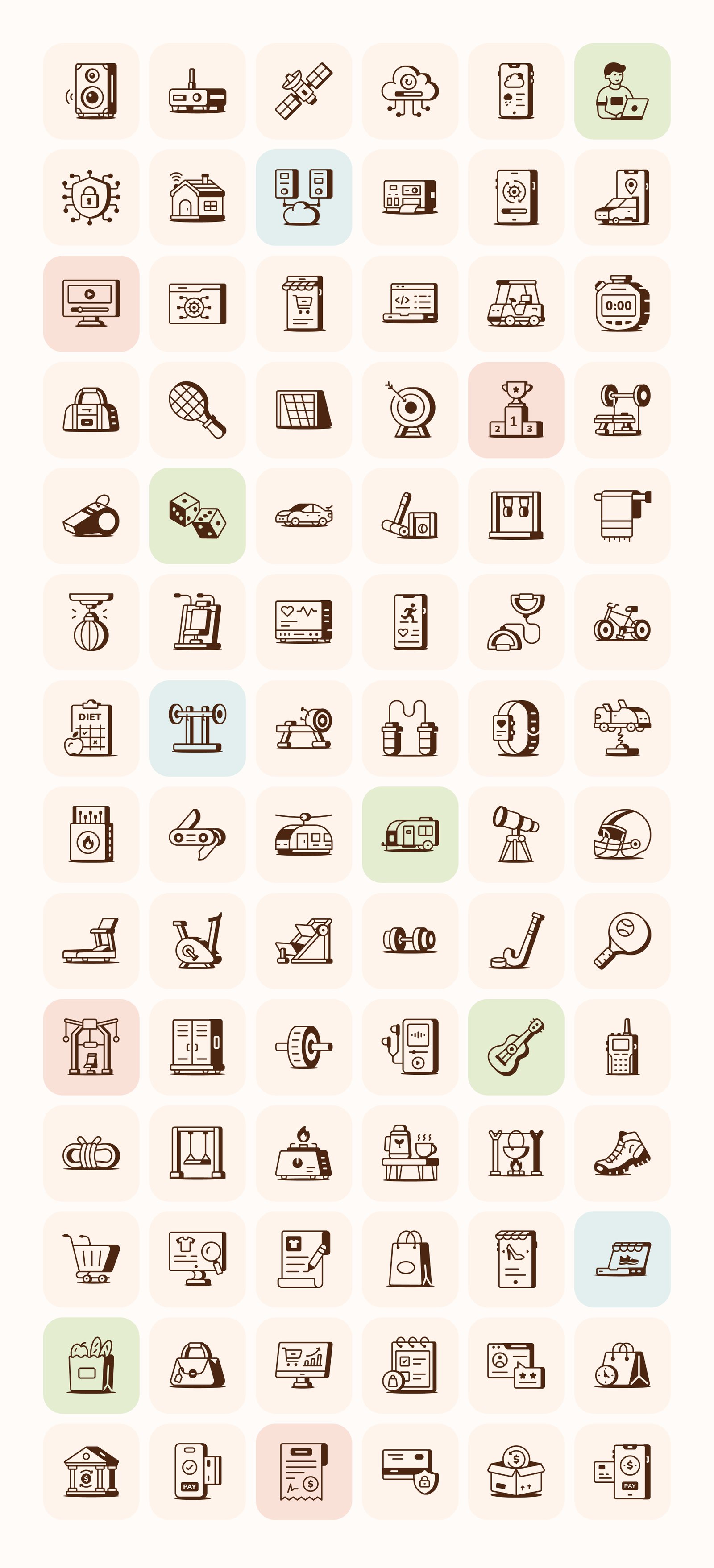 Lifestyle &amp; Tech Icons Bundle