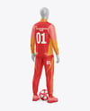 Long Sleeve Full Zipper Tracksuit Mockup - Back Half Side View