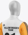 Long Sleeve Full Zipper Tracksuit Mockup - Back Half Side View