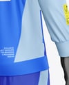 Long Sleeve Full Zipper Tracksuit Mockup - Back Half Side View