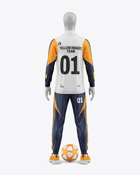 Long Sleeve Full Zipper Tracksuit Mockup - Back View