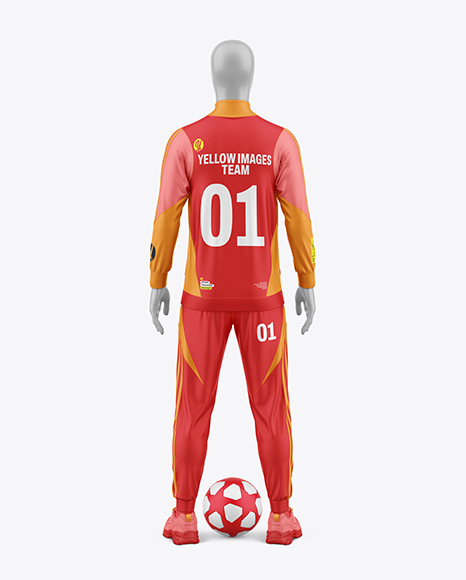Long Sleeve Full Zipper Tracksuit Mockup - Back View