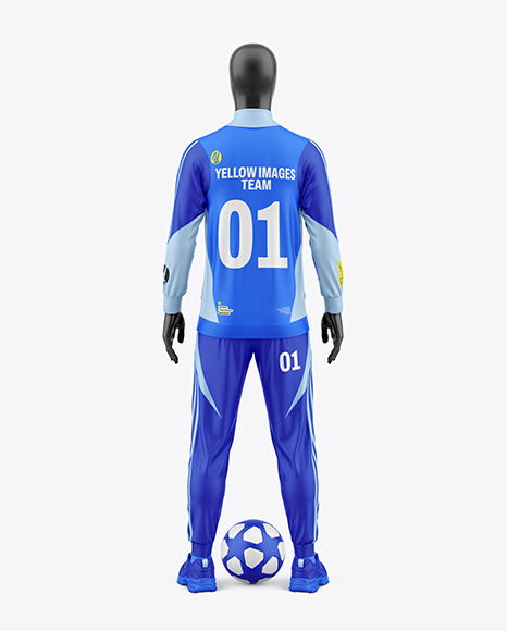 Long Sleeve Full Zipper Tracksuit Mockup - Back View