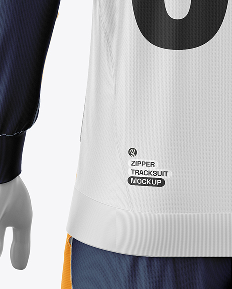 Long Sleeve Full Zipper Tracksuit Mockup - Back View