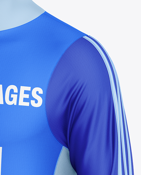 Long Sleeve Full Zipper Tracksuit Mockup - Half Side View