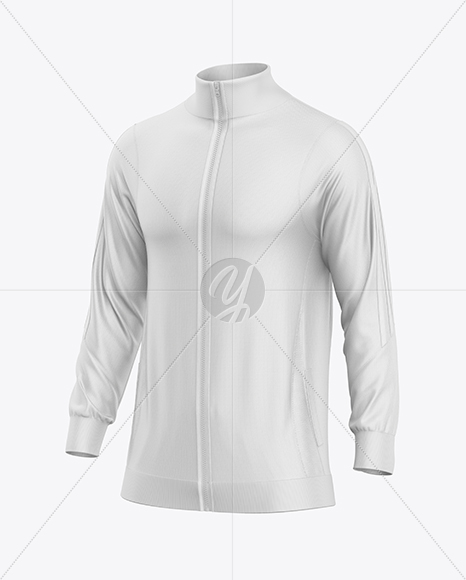 Long Sleeve Training Jacket Mockup - Half Side View