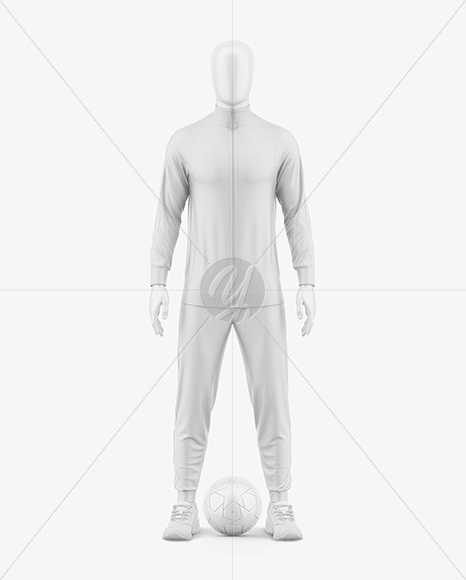 Long Sleeve Full Zipper Tracksuit Mockup - Front View