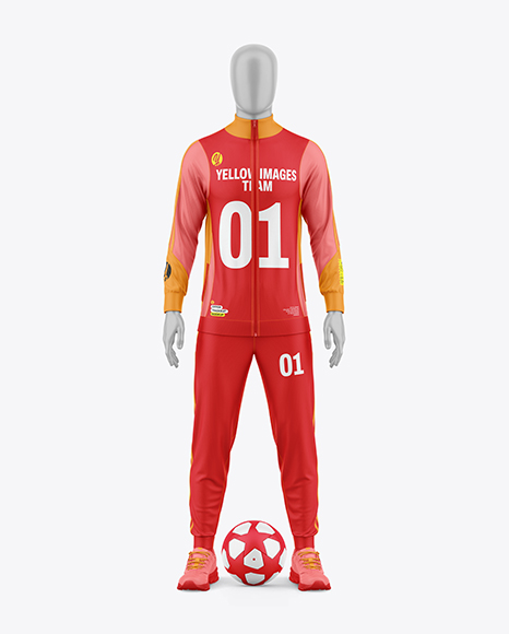 Long Sleeve Full Zipper Tracksuit Mockup - Front View