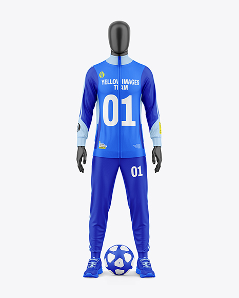 Long Sleeve Full Zipper Tracksuit Mockup - Front View