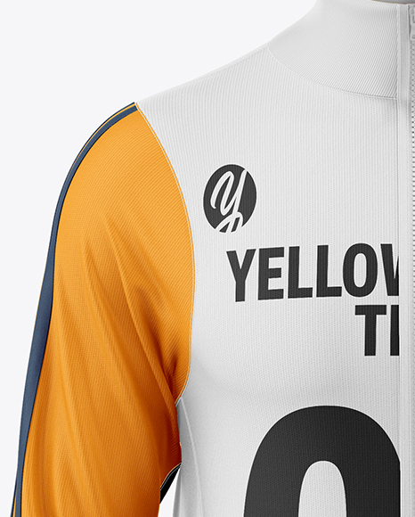 Long Sleeve Full Zipper Tracksuit Mockup - Front View