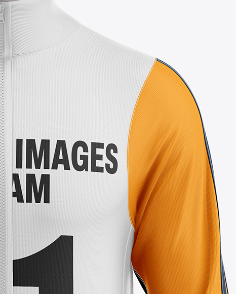 Long Sleeve Full Zipper Tracksuit Mockup - Front View
