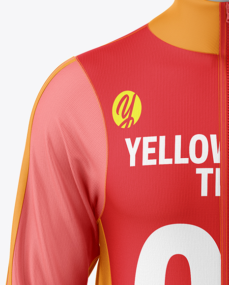 Long Sleeve Full Zipper Tracksuit Mockup - Front View