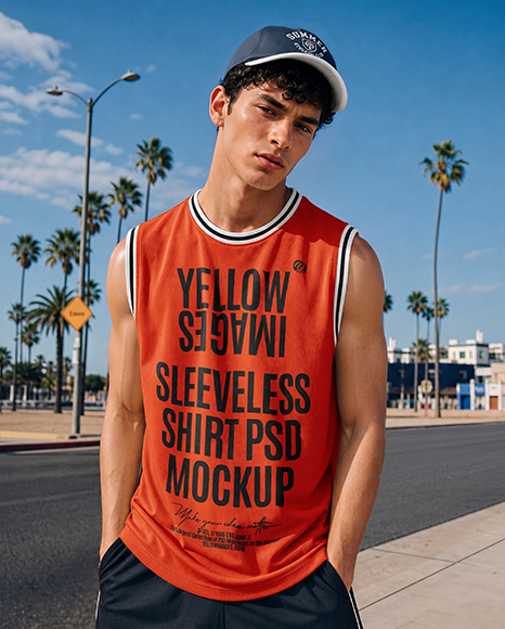 Man in a Sleeveless Shirt Mockup