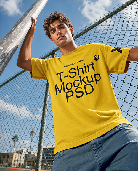 Man in an Oversized T-Shirt Mockup