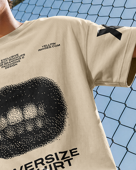 Man in an Oversized T-Shirt Mockup