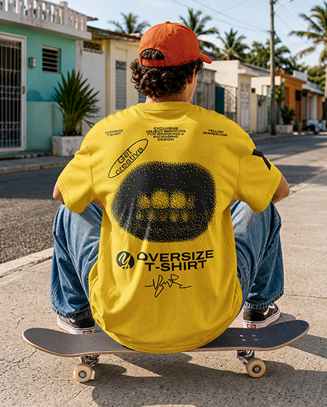 Man in an Oversized T-Shirt Mockup