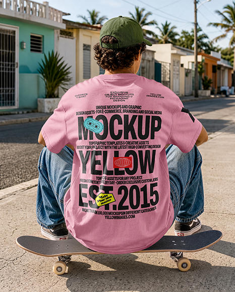 Man in an Oversized T-Shirt Mockup