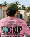 Young Man Wearing Oversized T-Shirt Mockup