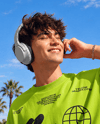 Young Man Wearing Oversized T-Shirt Mockup