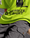 Young Man Wearing Oversized T-Shirt Mockup