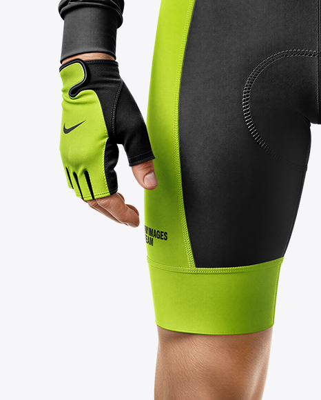 Man Wearing Cycling Jersey and Bib Shorts Mockup