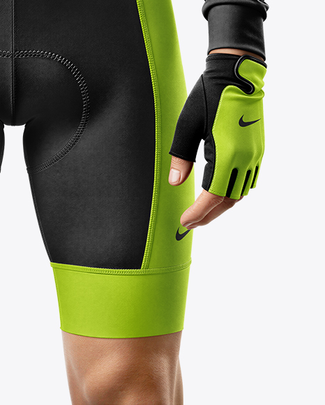 Man Wearing Cycling Jersey and Bib Shorts Mockup