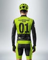 Man Wearing Cycling Jersey and Bib Shorts Mockup